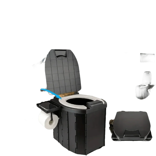 Portable Folding Toilet with Dispenser and Phone Holder - GiFTiFY