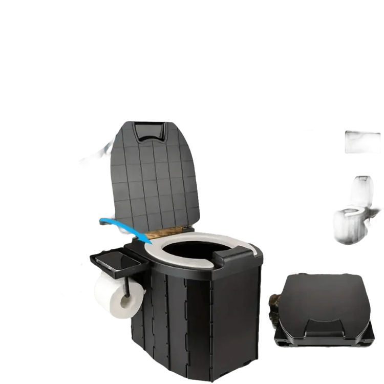 Portable Folding Toilet with Dispenser and Phone Holder - GiFTiFY