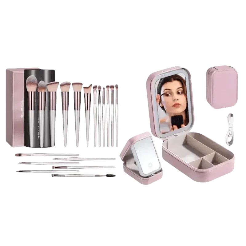 Portable LED Mirror Travel Makeup Box - GiFTiFY