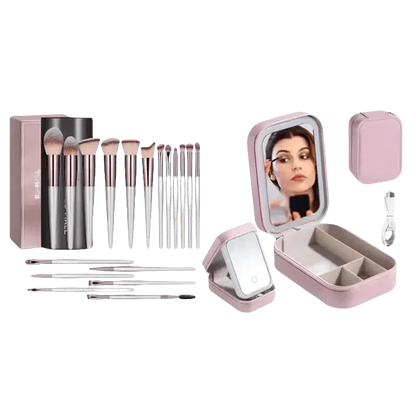 Portable LED Mirror Travel Makeup Box - GiFTiFY