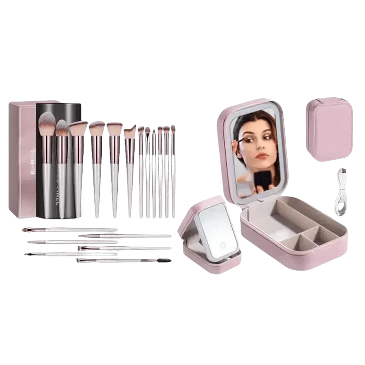 Portable LED Mirror Travel Makeup Box - GiFTiFY