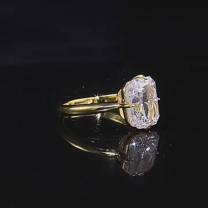 Radiant Cut Lab Moissanite Diamond Ring 100% Real 925