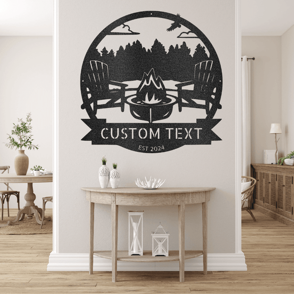 Lake Scene Metal Sign - Personalized Gifts - Custom Campfire and Camper Decor Sign - GiFTiFY