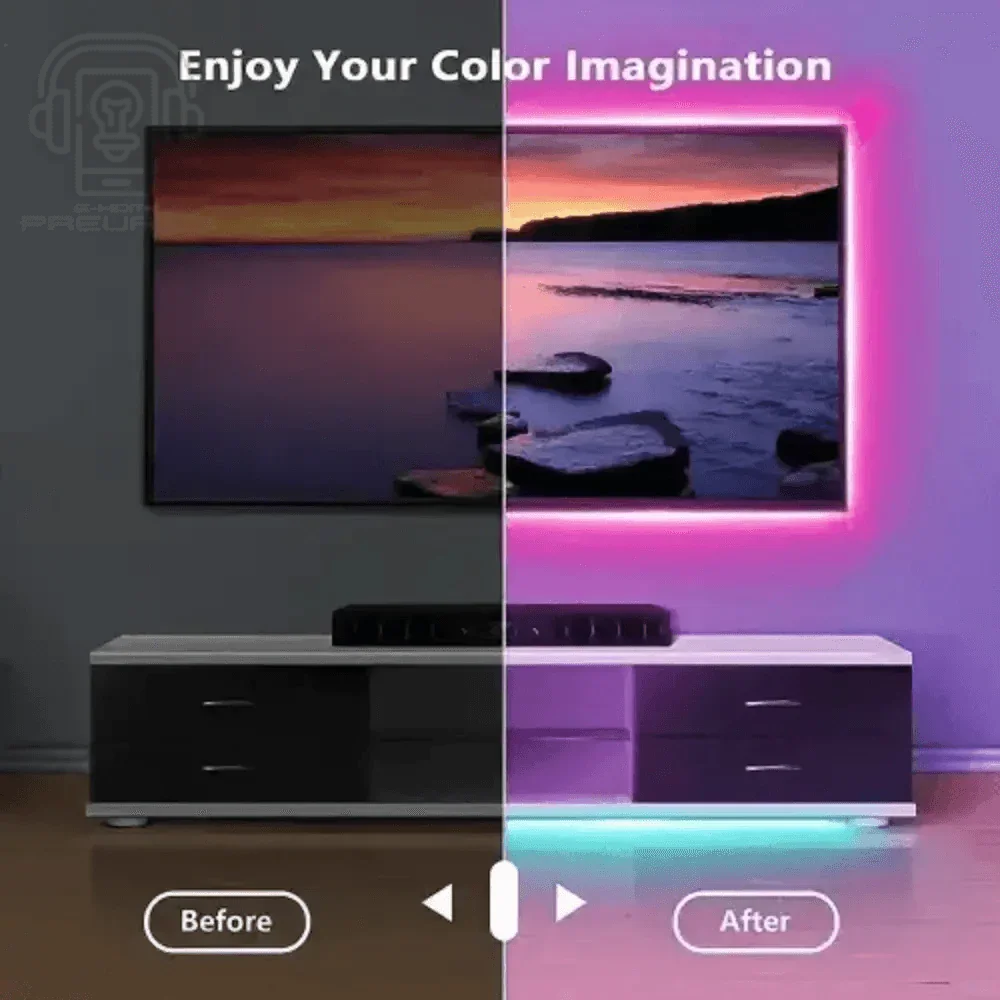 Purple LED Strip Light Television Bluetooth USB LED Strip Light - GiFTiFY