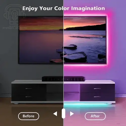 Purple LED Strip Light Television Bluetooth USB - GiFiFY