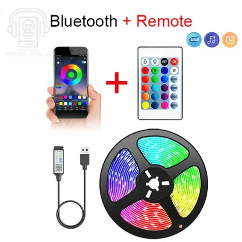 Purple LED Strip Light Television Bluetooth USB - GiFiFY