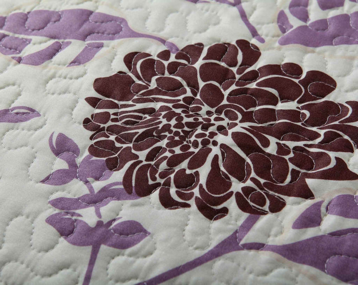 DaDa Bedding Bohemian Purple Blooms Floral Garden Pink Brown Bedspread Set (KBJ1629) - GiFTiFY