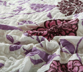 DaDa Bedding Bohemian Purple Blooms Floral Garden Pink Brown Bedspread Set (KBJ1629) - GiFTiFY