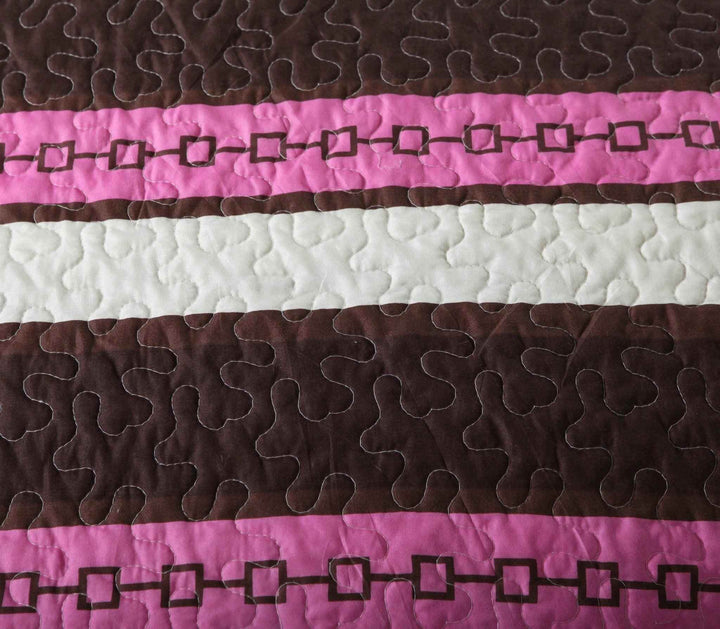 DaDa Bedding Bohemian Purple Blooms Floral Garden Pink Brown Bedspread Set (KBJ1629) - GiFTiFY