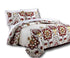 DaDa Bedding Casablanca Garden Mediterranean Floral Red & White Quilted Bedspread Set (HS-11130) - GiFTiFY
