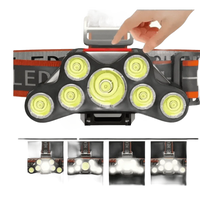 Rechargeable Waterproof LED Headlamp 4Modes Adjustable 7LED Headlamp