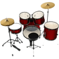 Red 5-Piece Adult Drum Set with Remo Batter Heads and Cymbals - GiFTiFY