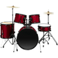 Red 5-Piece Adult Drum Set with Remo Batter Heads and Cymbals - GiFTiFY