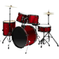 Red 5-Piece Adult Drum Set with Remo Batter Heads and Cymbals - GiFTiFY