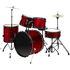 Red 5-Piece Adult Drum Set with Remo Batter Heads and Cymbals - GiFTiFY