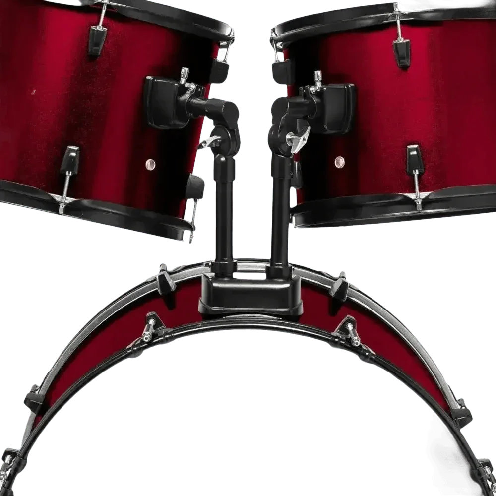 Red 5-Piece Adult Drum Set with Remo Batter Heads and Cymbals - GiFTiFY