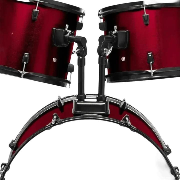 Red 5-Piece Adult Drum Set with Remo Batter Heads and Cymbals - GiFTiFY