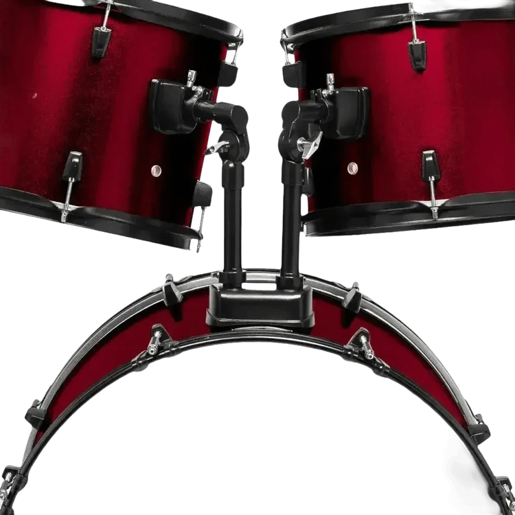 Red 5-Piece Adult Drum Set with Remo Batter Heads and Cymbals - GiFTiFY