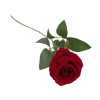 Red Roses in Vase Beautiful Silk Artificial Rose Flowers