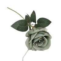 Red Roses in Vase Beautiful Silk Artificial Rose Flowers