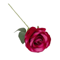 Red Roses in Vase Beautiful Silk Artificial Rose Flowers