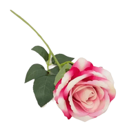 Red Roses in Vase Beautiful Silk Artificial Rose Flowers