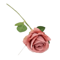 Red Roses in Vase Beautiful Silk Artificial Rose Flowers