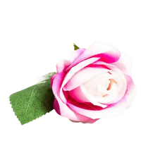 Red Roses in Vase Beautiful Silk Artificial Rose Flowers
