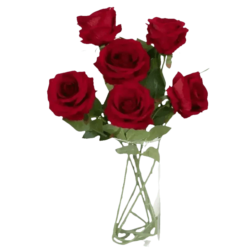 Red Roses in Vase Beautiful Silk Artificial Rose Flowers - GiFTiFY