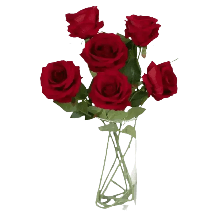 Red Roses in Vase Beautiful Silk Artificial Rose Flowers - GiFTiFY