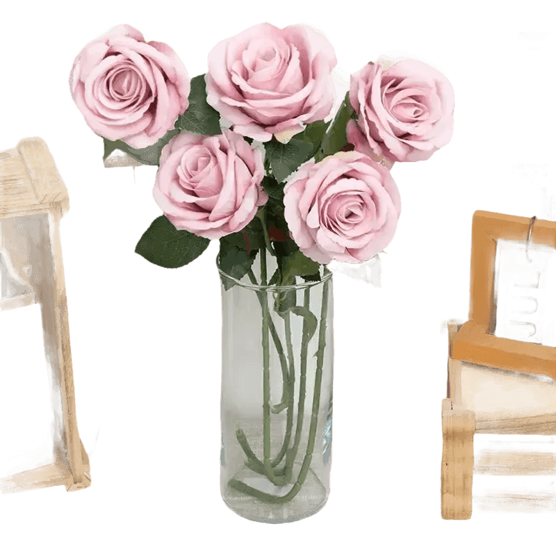 Red Roses in Vase Beautiful Silk Artificial Rose Flowers - GiFTiFY