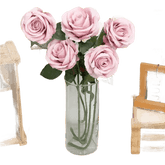 Red Roses in Vase Beautiful Silk Artificial Rose Flowers - GiFTiFY