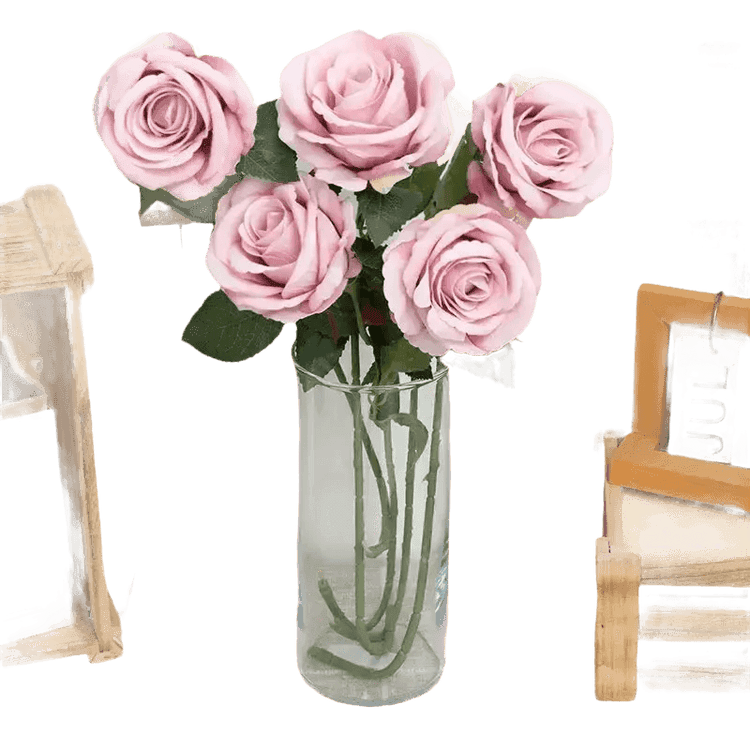 Red Roses in Vase Beautiful Silk Artificial Rose Flowers - GiFTiFY