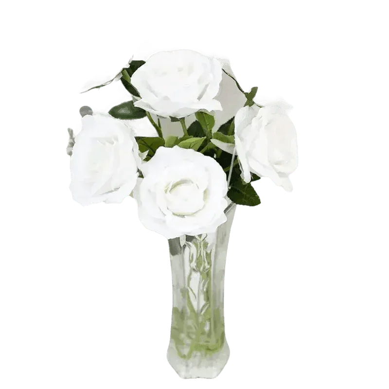 Red Roses in Vase Beautiful Silk Artificial Rose Flowers - GiFTiFY