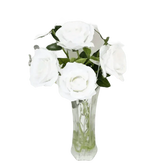 Red Roses in Vase Beautiful Silk Artificial Rose Flowers - GiFTiFY