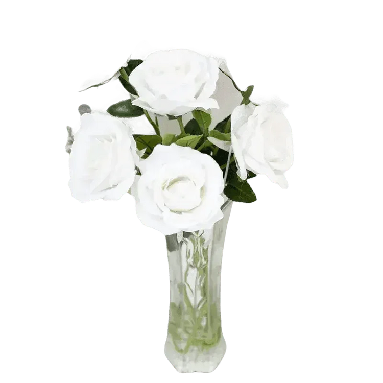 Red Roses in Vase Beautiful Silk Artificial Rose Flowers - GiFTiFY