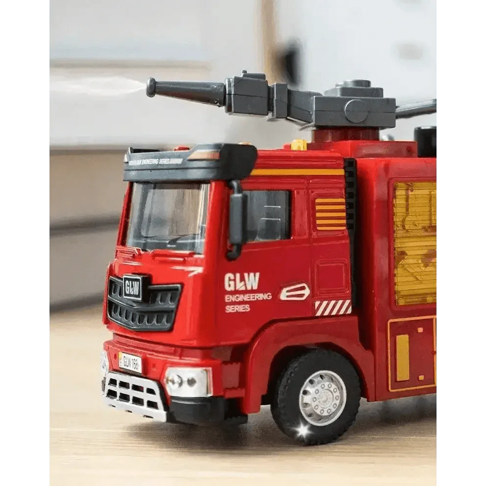 Red Toy Fire Truck with Sprayable Water Tank - GiFTiFY