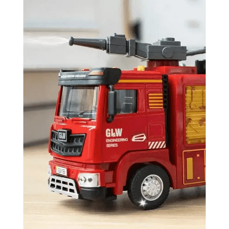 Red Toy Fire Truck with Sprayable Water Tank - GiFTiFY