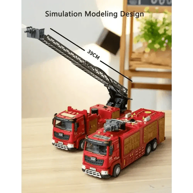 Red Toy Fire Truck with Sprayable Water Tank - GiFTiFY