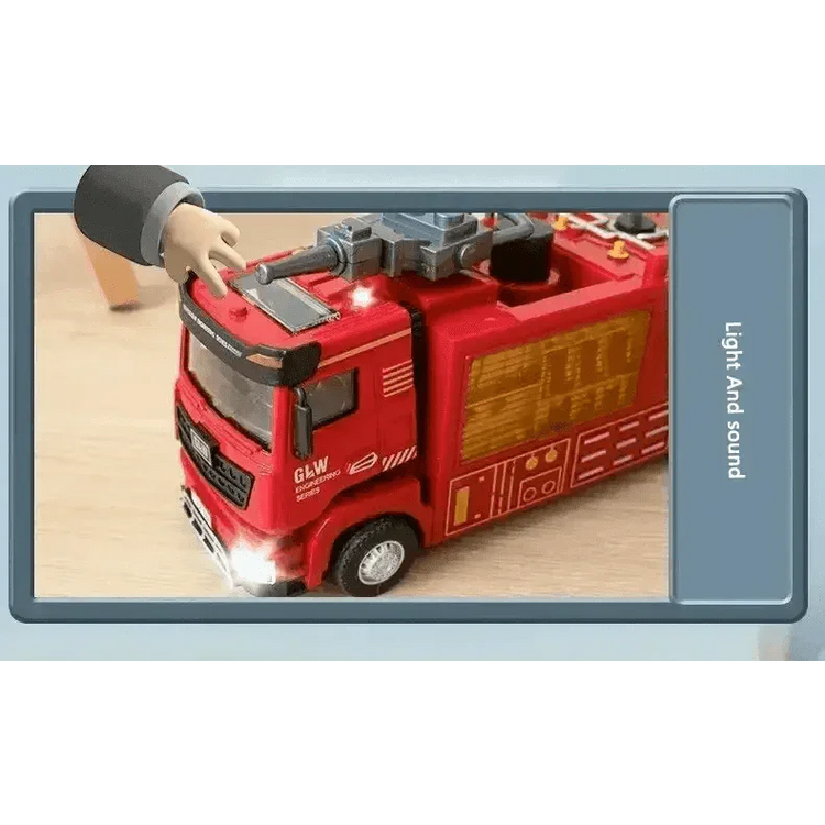 Red Toy Fire Truck with Sprayable Water Tank - GiFTiFY