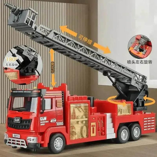 Red Toy Fire Truck with Sprayable Water Tank - GiFTiFY