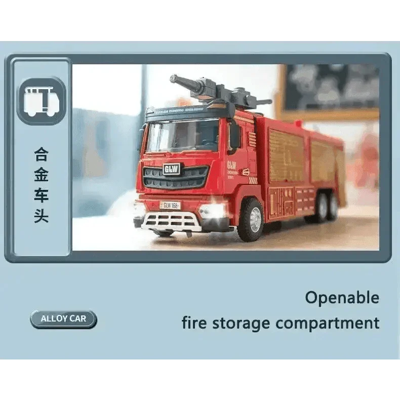 Red Toy Fire Truck with Sprayable Water Tank - GiFTiFY