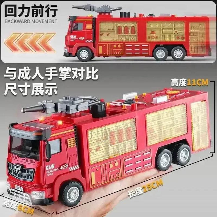 Red Toy Fire Truck with Sprayable Water Tank - GiFTiFY