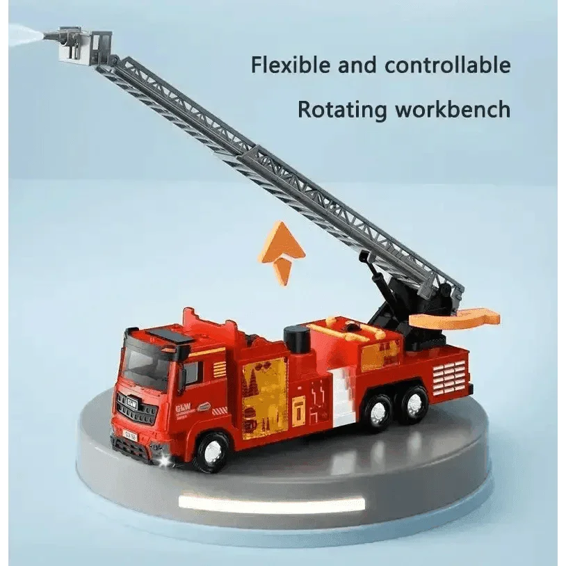 Red Toy Fire Truck with Sprayable Water Tank - GiFTiFY