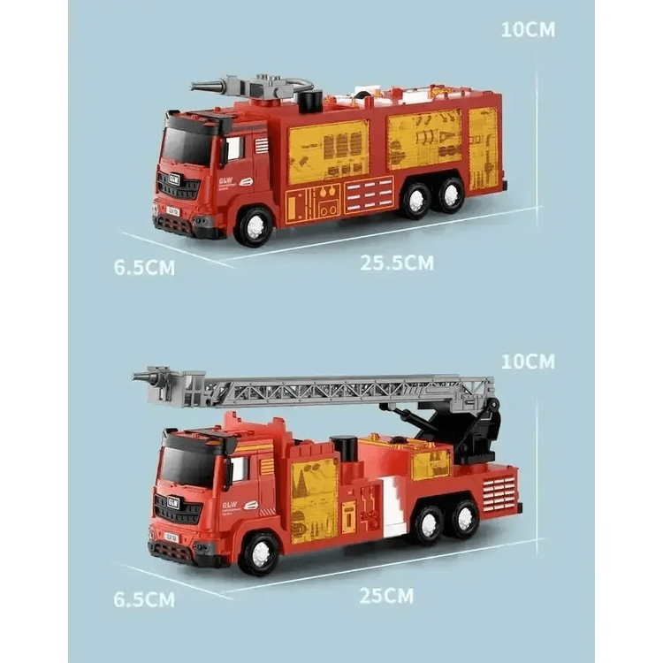 Red Toy Fire Truck with Sprayable Water Tank - GiFTiFY