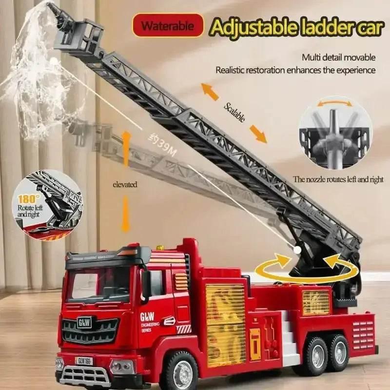 Red Toy Fire Truck with Sprayable Water Tank - GiFTiFY