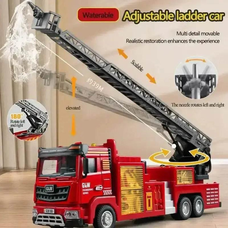 Red Toy Fire Truck with Sprayable Water Tank - GiFTiFY