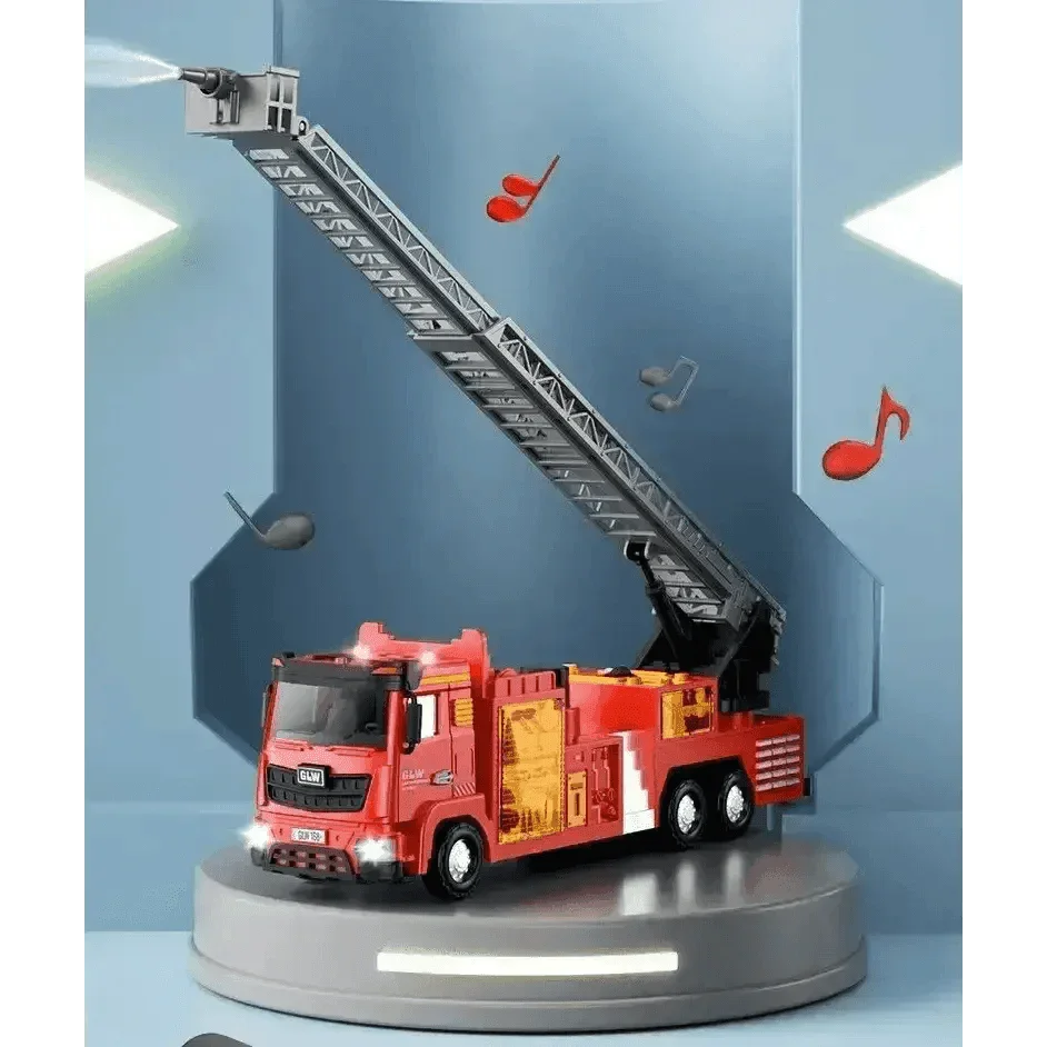 Red Toy Fire Truck with Sprayable Water Tank - GiFTiFY