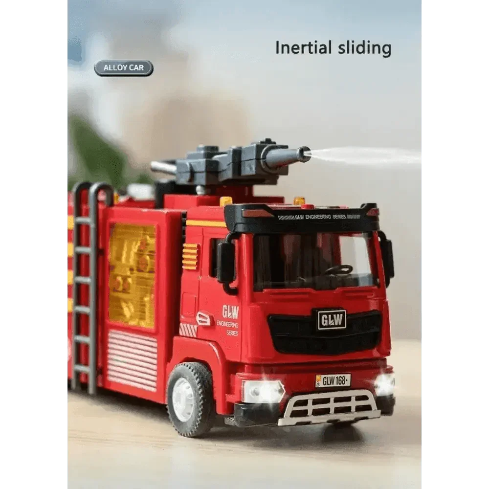 Red Toy Fire Truck with Sprayable Water Tank - GiFTiFY
