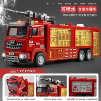 Red Toy Fire Truck with Sprayable Water Tank